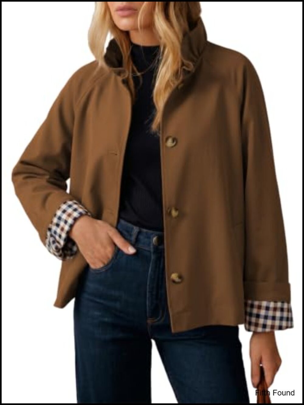 Dokotoo Womens Lightweight Trench Coat Single Breasted Loose Fit Ruffle Collar